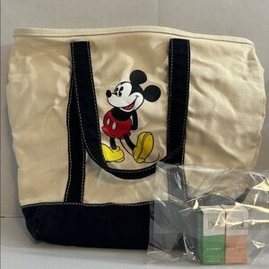 Mickey Mouse Disney Bag Canvas Cream and Black Tote Bag with  Essential oils